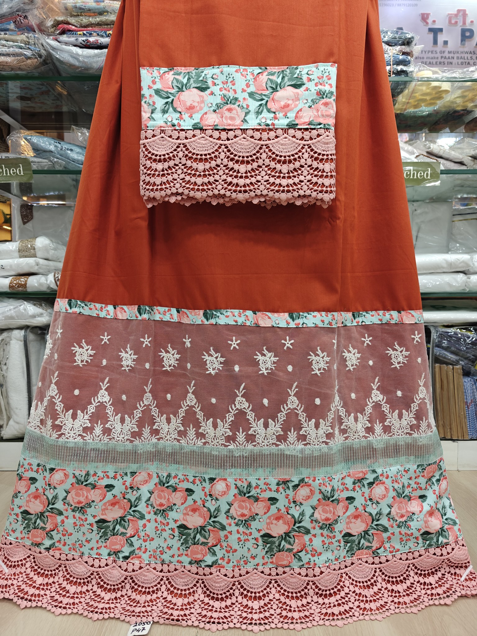  Orange, Cotton Fabric Rida